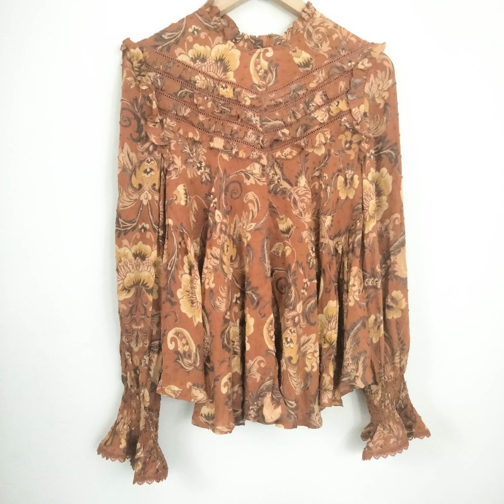 Spell & the Gypsy Aurora Blouse in Burnt Umber XS NWT - Picture 2 of 7